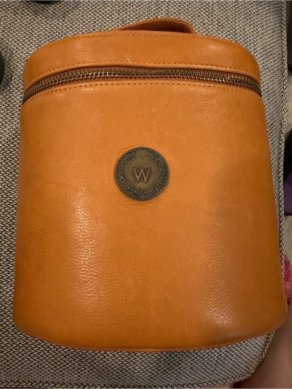 Wanderers Le Voyage Petite Vanity Case Tan Leather Travel Organizer EUC